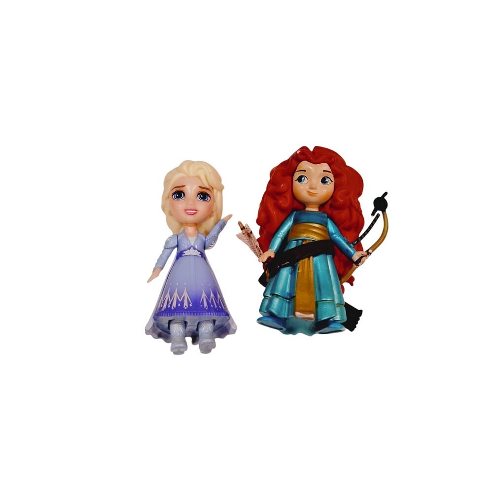 Disney Brave Yound Merida 3" Frozen 3.5" Frozen Elsa Figurines Miniature Dolls
